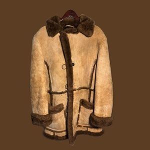 Vintage Leather Craft Process Sheepskin Coat